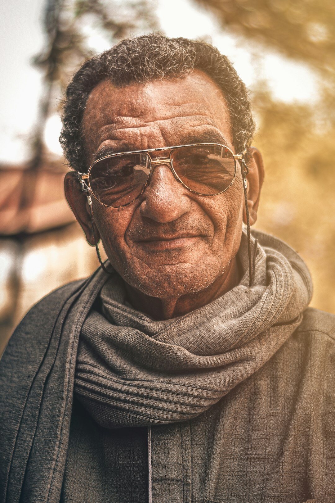 Portrait of a smiling senior man with glasses