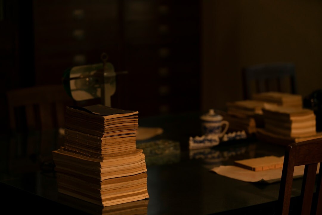 detective novel open on table