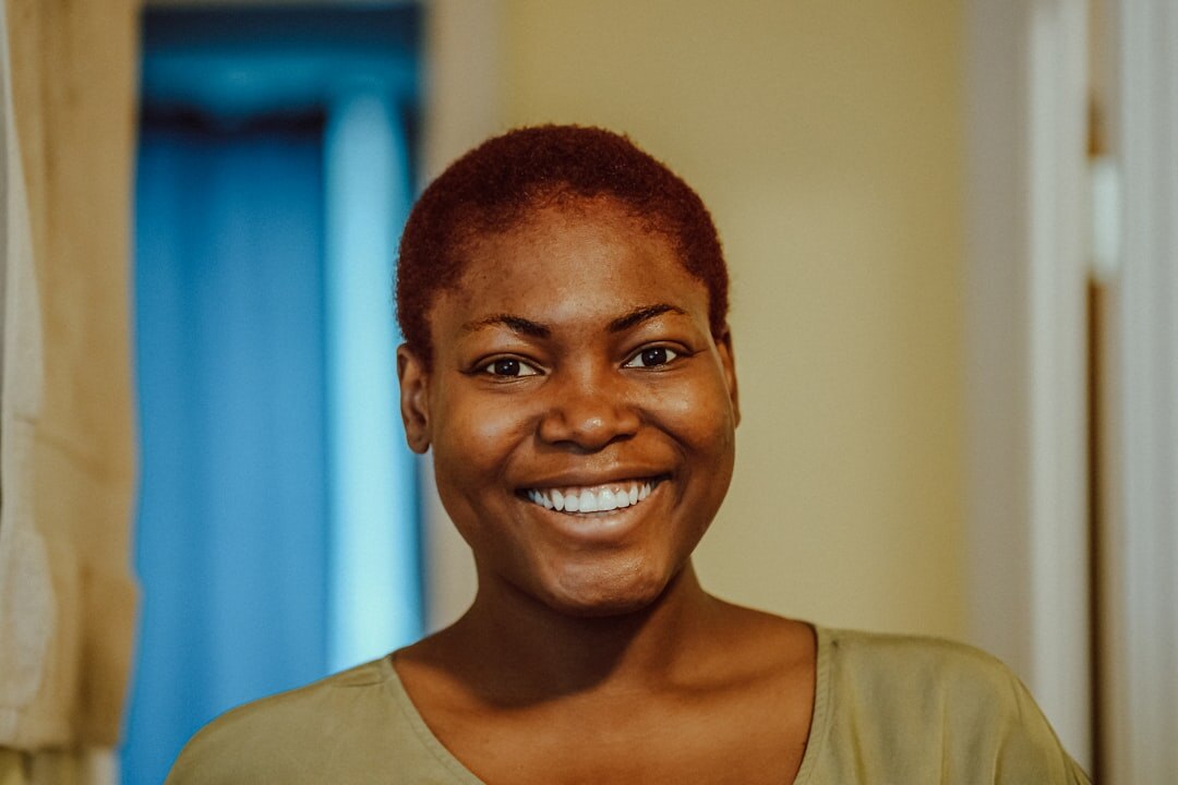 Portrait of a smiling middle-aged woman with short hair